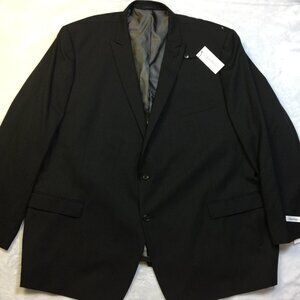 New! Calvin Klein Blazer Suit Jacket 60L Charcoal Gray 100% Wool Slim Fit